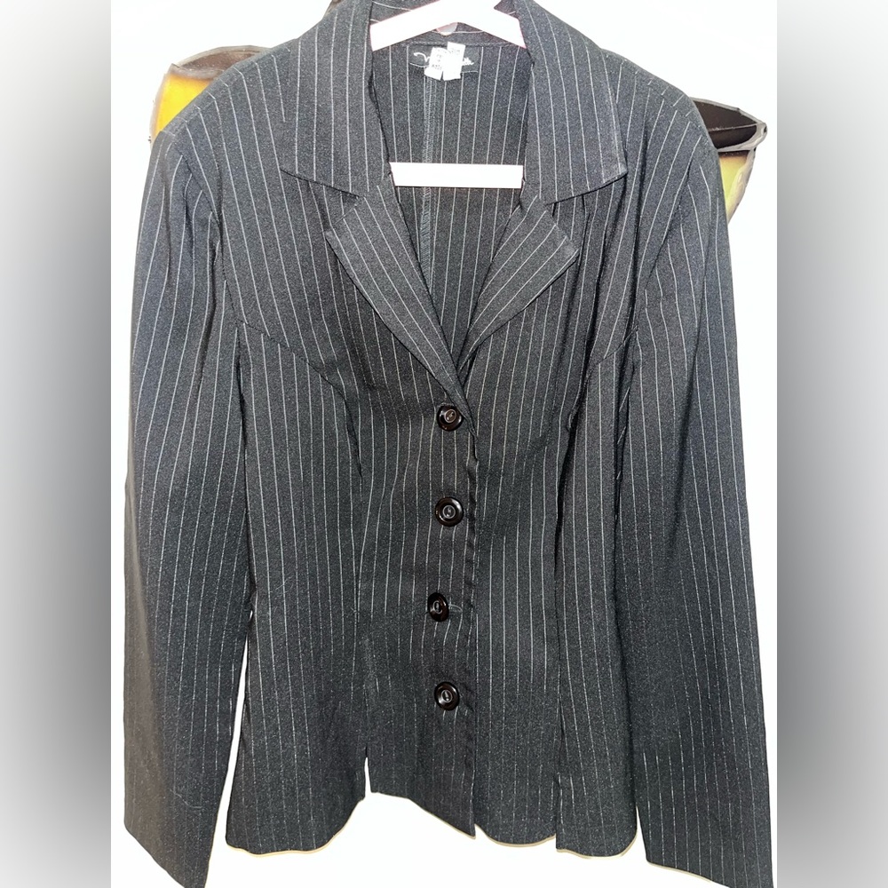 Black and White Stripes Blazer